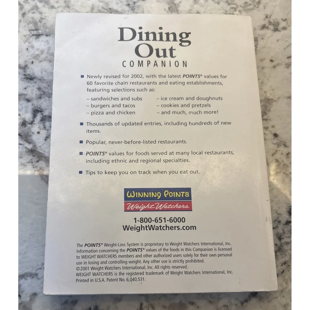 Weight Watchers 2002 Dining Out Companion & Power Foods‎ Books (2) weight loss